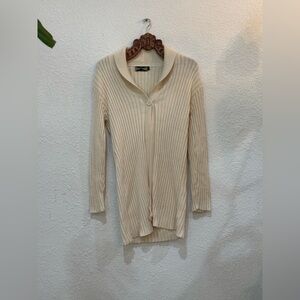 525 America Cream Ribbed Cardigan